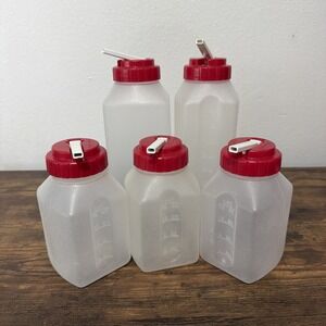 5 VTG. RUBBERMAID SIPPIN SAVER - 16 OZ. & 32 OZ. DRINK BOTTLES FLIP TOP  LID